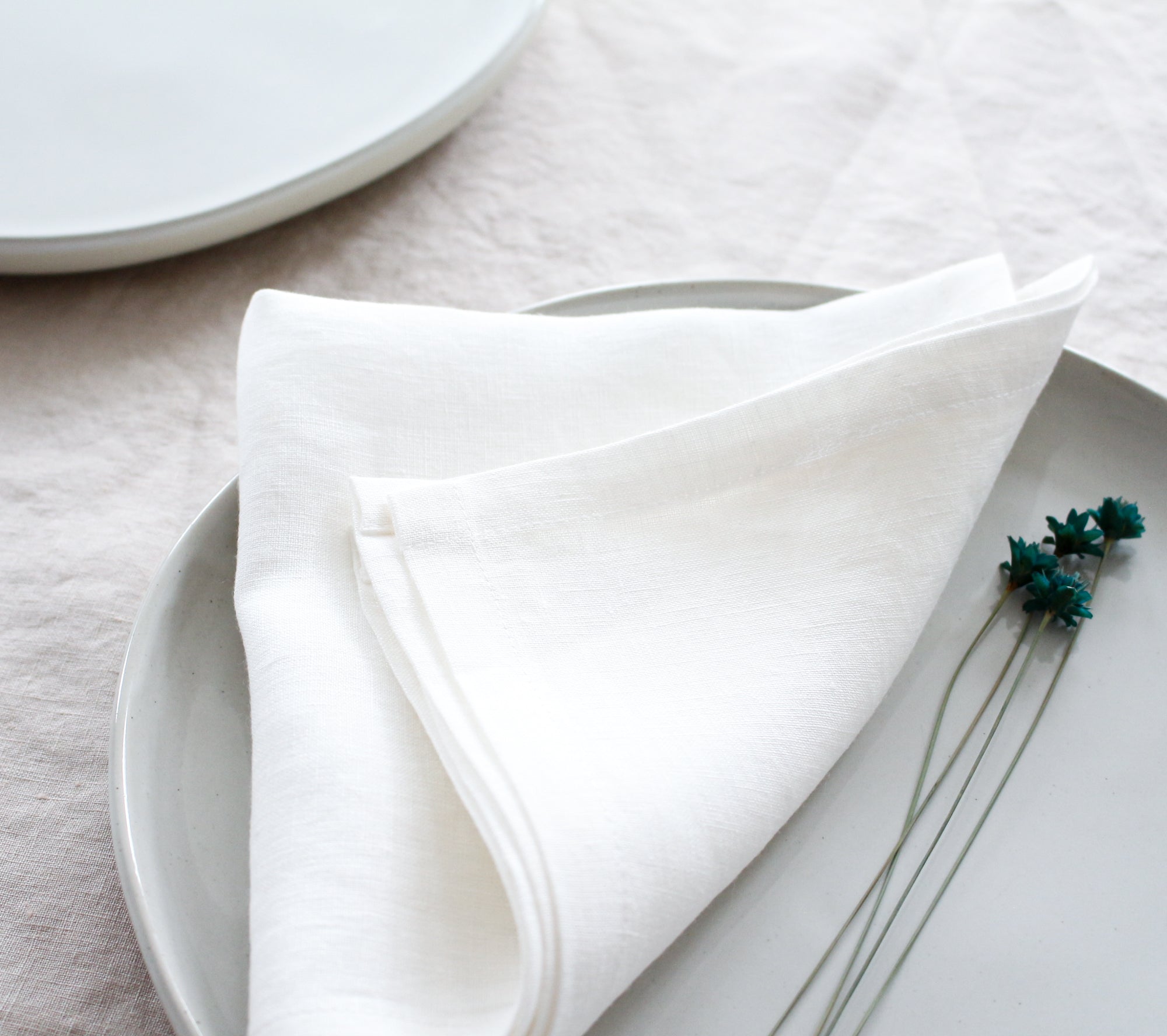 Soft White Linen Napkins
