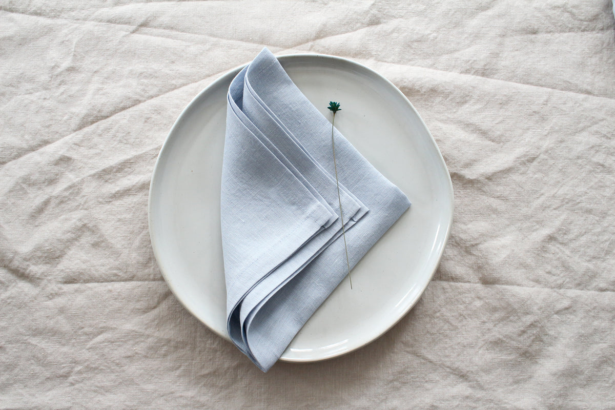 Sky Blue Linen Napkins