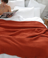 Natural Organic Waffle Duvet Cover - Double Sided