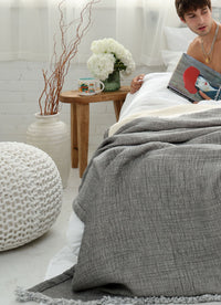 Coffee Muslin Quilt Blanket – Organic, Reversible, Sustainable