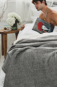 Organic Sage Muslin Quilt Blanket – Reversible & All-Season Comfort