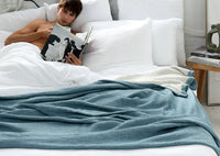 Gray Organic Muslin Blanket – Timeless Double-Sided Design