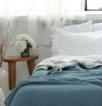 Gray Organic Muslin Blanket – Timeless Double-Sided Design