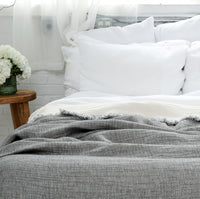 Organic Gray Muslin Quilt Blanket – Sustainable, Timeless Softness