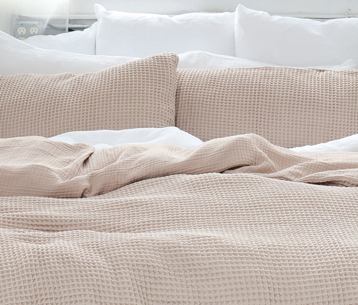 Gray Organic Waffle Pillowcases Set of 2