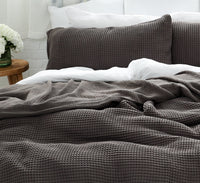 Gray Organic Waffle Pillowcases Set of 2