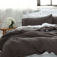 Natural Organic Waffle Duvet Cover - Double Sided