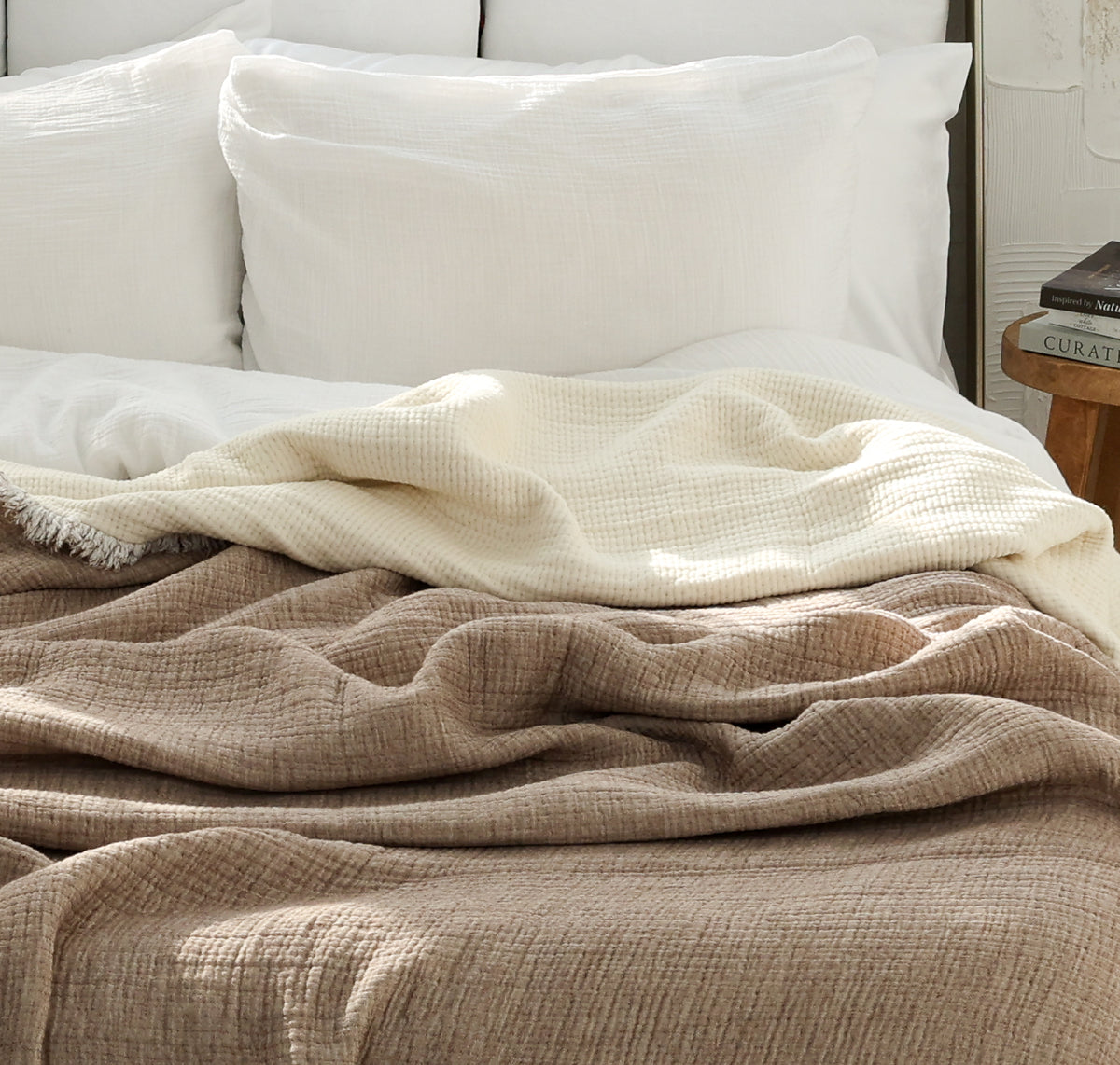 Coffee Muslin Quilt Blanket – Organic, Reversible, Sustainable
