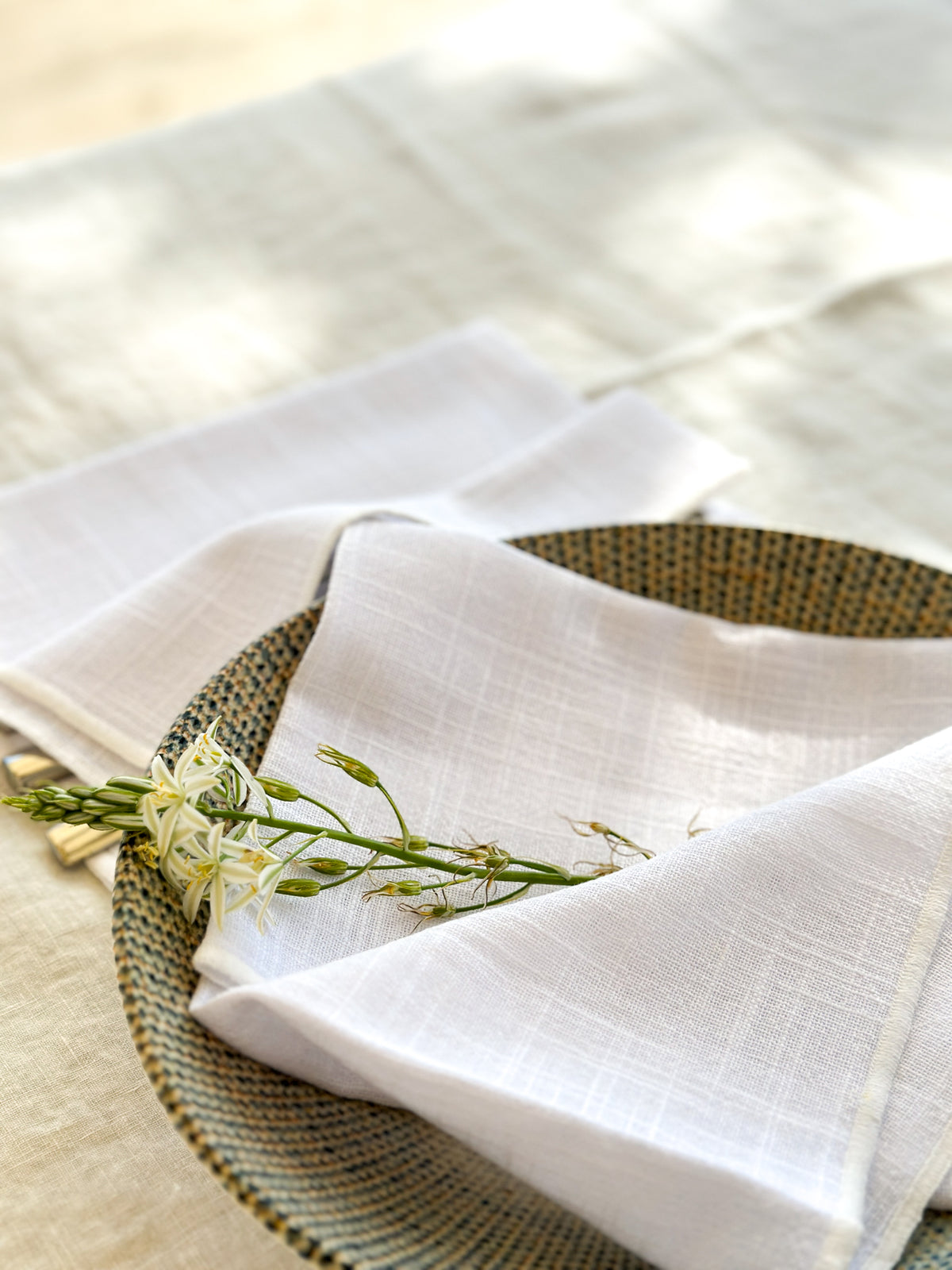 White Cotton Napkin Set, Our Invitation to Elegancy