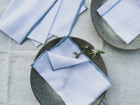 White Napkin Set with Handcrafted Contrast Edges