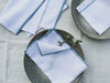 White Napkin Set with Handcrafted Contrast Edges - Set of 2 or 4