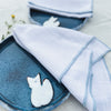White Napkin Set with Handcrafted Contrast Edges - Set of 2 or 4