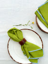 Green Napkin Set with Contrast Edges - Set of 2 or 4