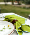 Green Napkin Set with Contrast Edges - Set of 2 or 4