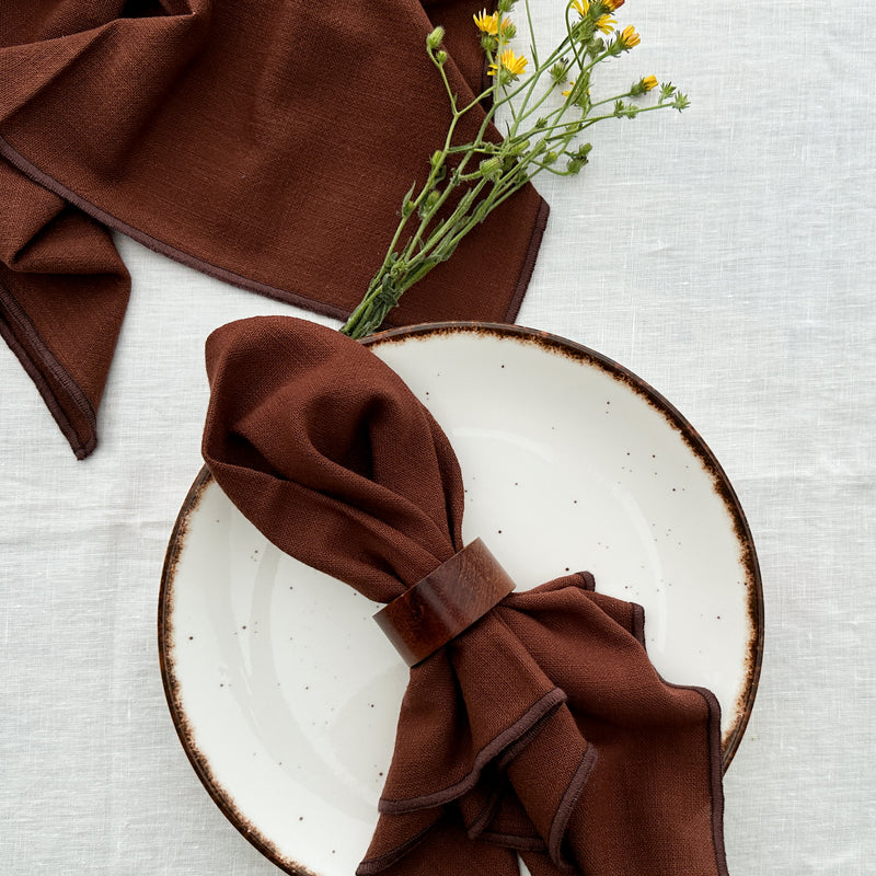 Soil Brown Cotton Napkin Set,Inspired by The Earth's Own Palette - Set of 2 or 4