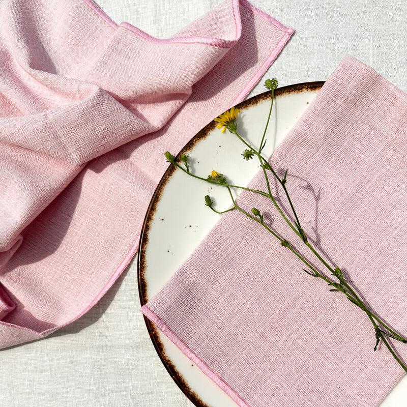 Soft Pink Cotton Napkin Set - Set of 2 or 4