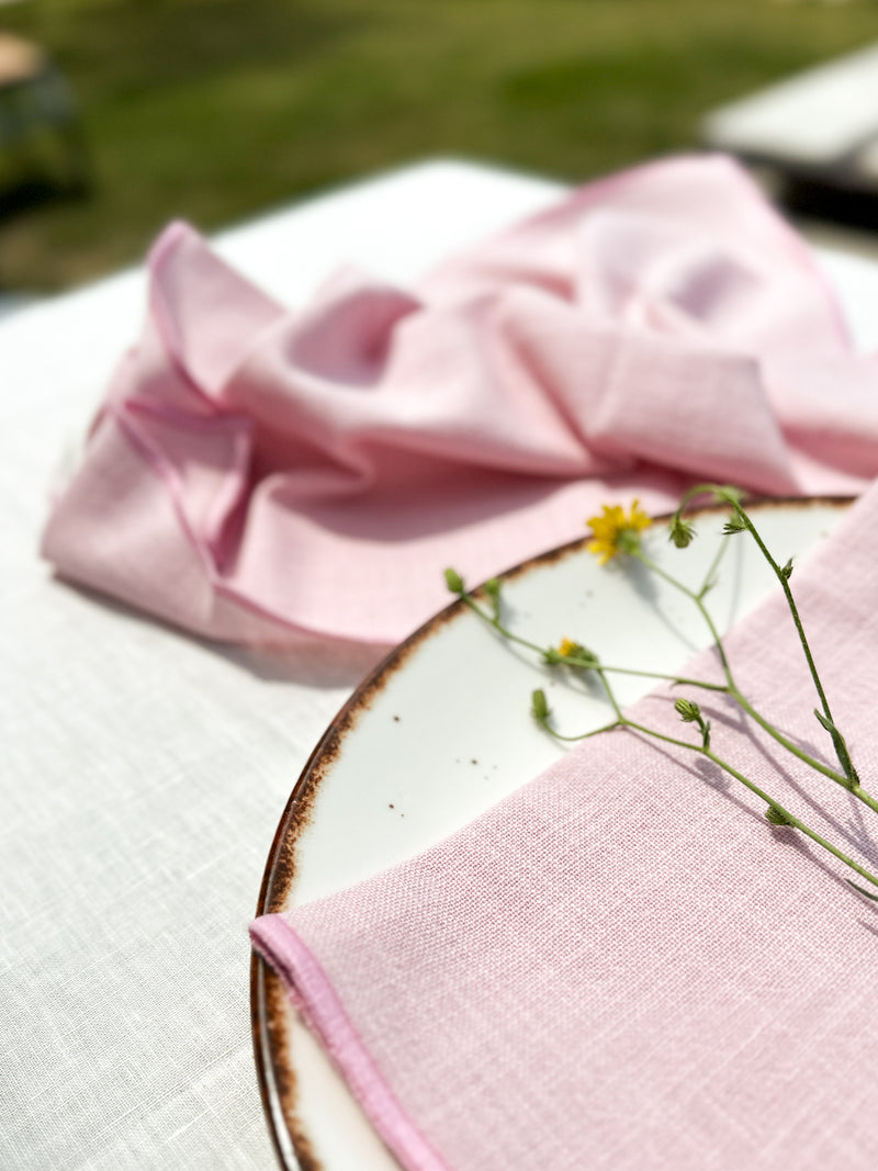 Soft Pink Napkin Set, Cotton