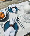 White Napkin Set with Handcrafted Contrast Edges