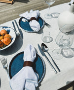 White Napkin Set with Handcrafted Contrast Edges - Set of 2 or 4