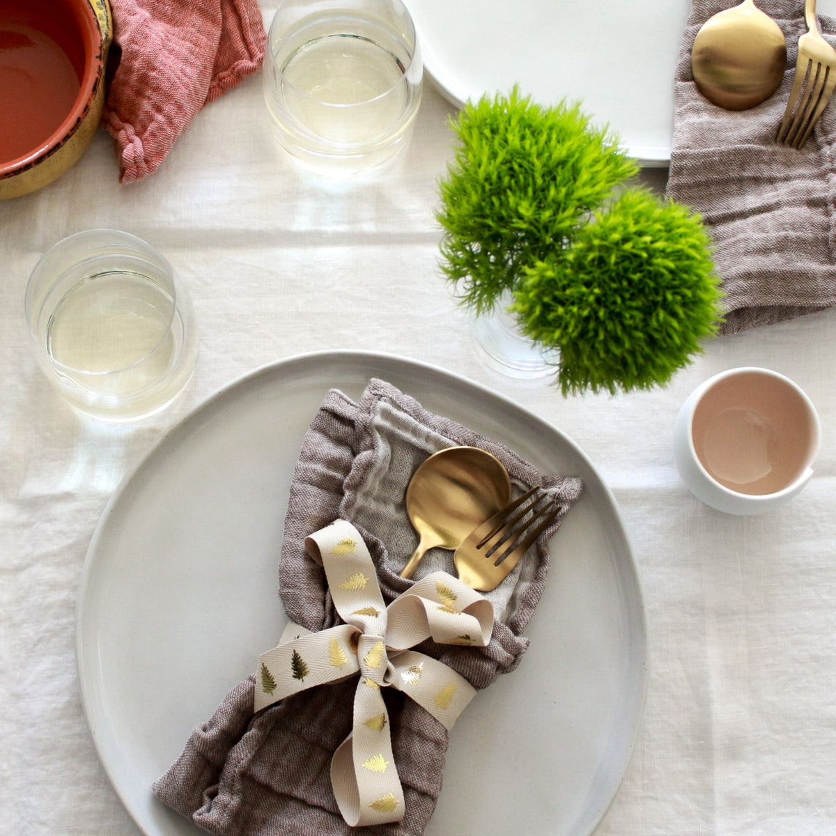 Natural Brown Crinkle Napkin Set