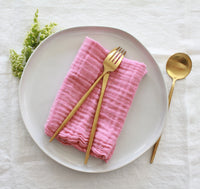 Dusty Pink Crinkle Cotton Napkin Set