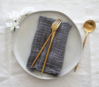Stone Gray Crinkle Napkin Set