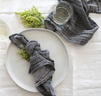 Stone Gray Crinkle Napkin Set