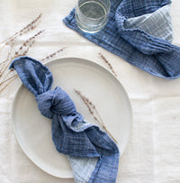 Ocean Blue Crinkle Napkin Set