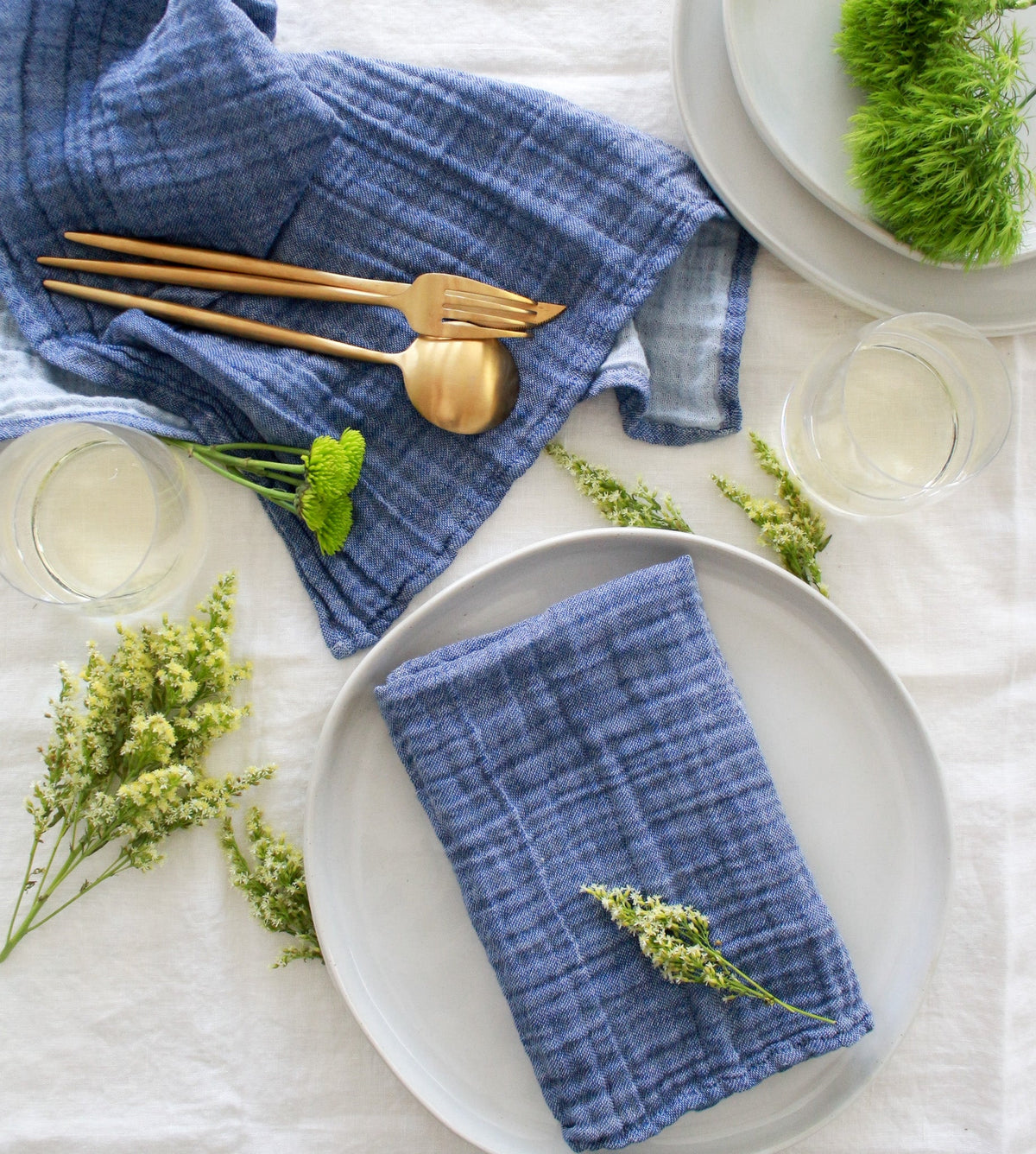 Ocean Blue Crinkle Napkin Set