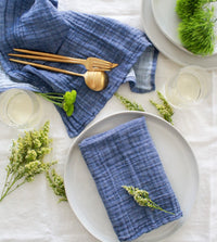 Ocean Blue Crinkle Napkin Set