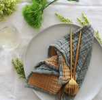 Forest Green & Mustard Crinkle Napkin Set