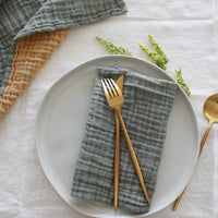 Forest Green & Mustard Crinkle Napkin Set