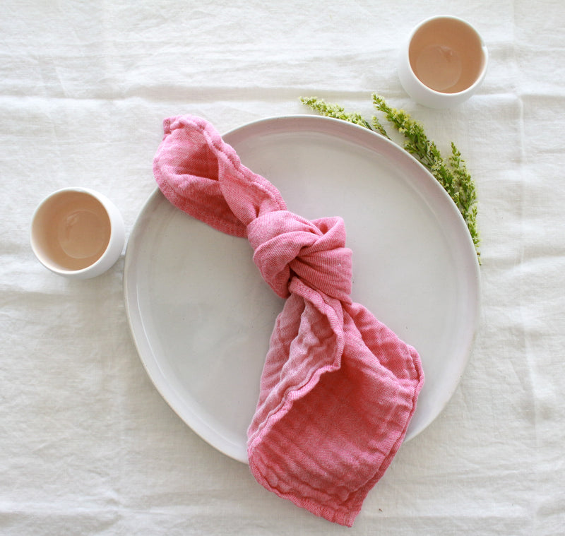 Dusty Pink Crinkle Cotton Napkin Set