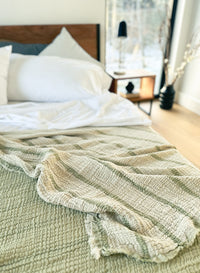 Sage Green Double Sided Crinkle Blanket