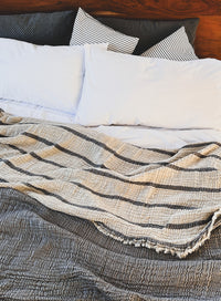 Charcoal Gray Reversible Muslin Blanket, 4 Layers