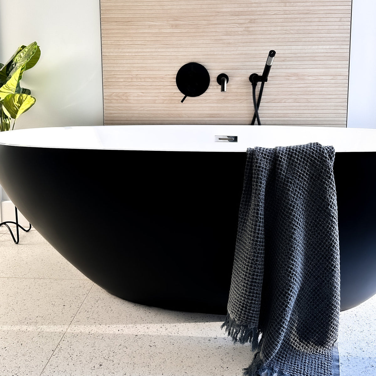 Natural Waffle Bath and Hand Towel