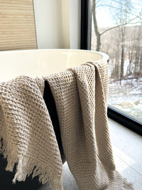 Natural Waffle Bath and Hand Towel