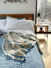 Ocean Blue Reversible Soft Bed Blanket