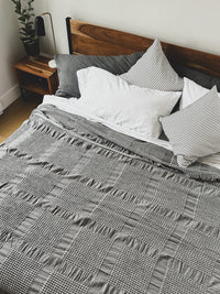 Latte Brown Soft Waffle Blanket with Fringes