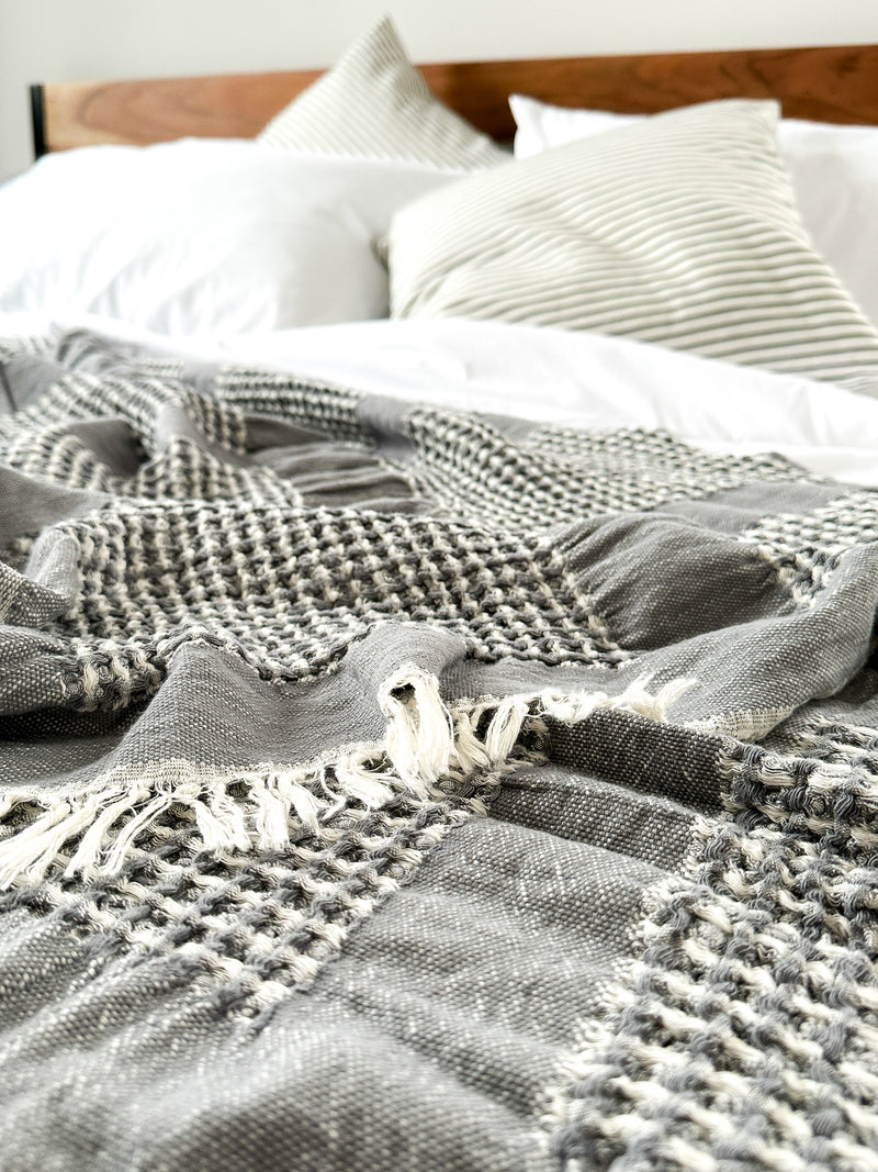 Waffle Blanket Throw in Various Colors