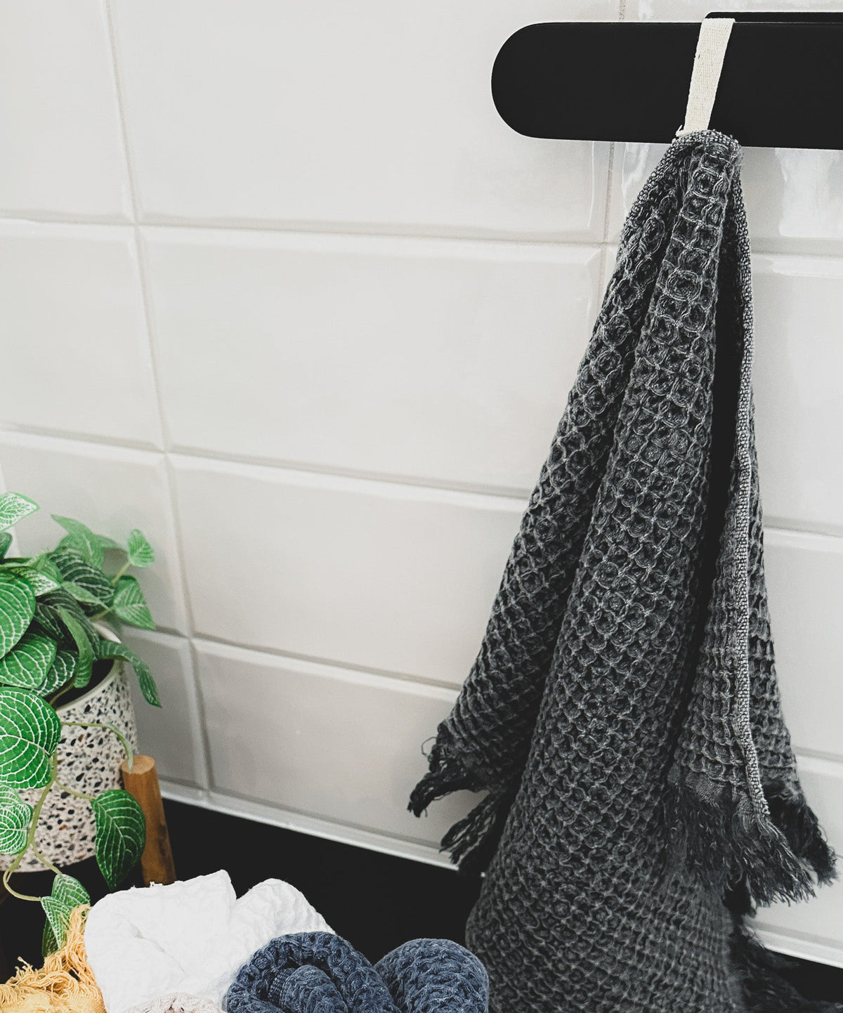 Natural Waffle Bath and Hand Towel