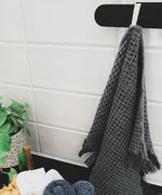Charcoal Gray Waffle Bath Towel