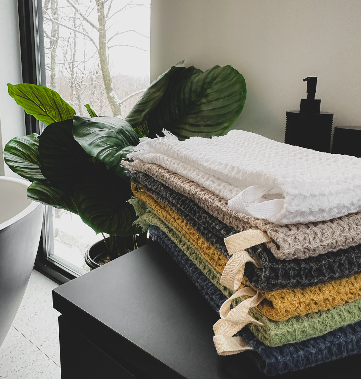 Waffle Hand Towels in Various Colors