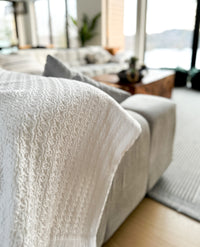 White Throw Blanket for Bed and Couch