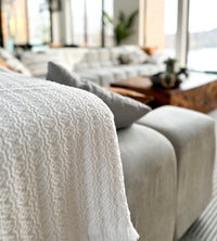 White Throw Blanket for Bed and Couch