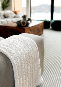 White Throw Blanket for Bed and Couch