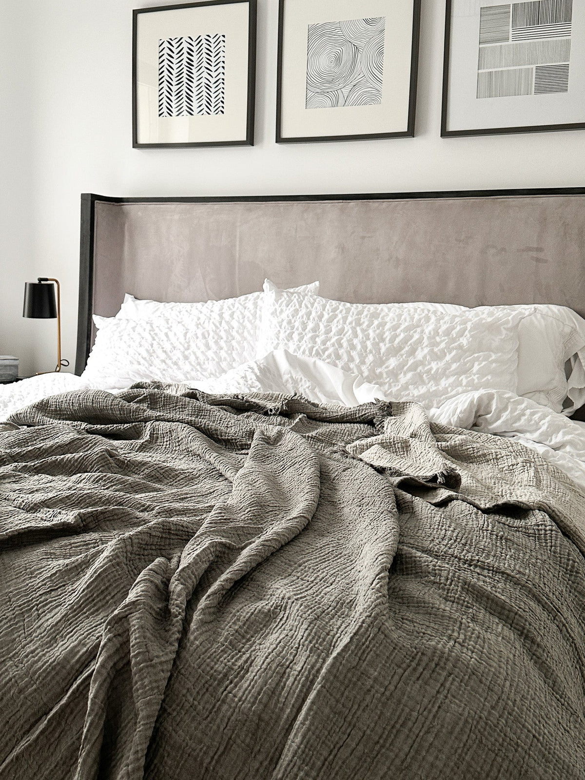 Mustard Natural Reversible Blanket with Fringes