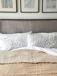 Mustard Natural Reversible Blanket with Fringes
