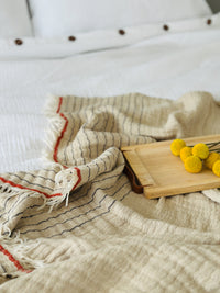 Sand Throw with Fringe – Natural, Lightweight & Earthy