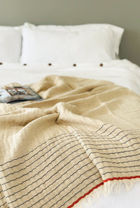 Sand Throw with Fringe – Natural, Lightweight & Earthy